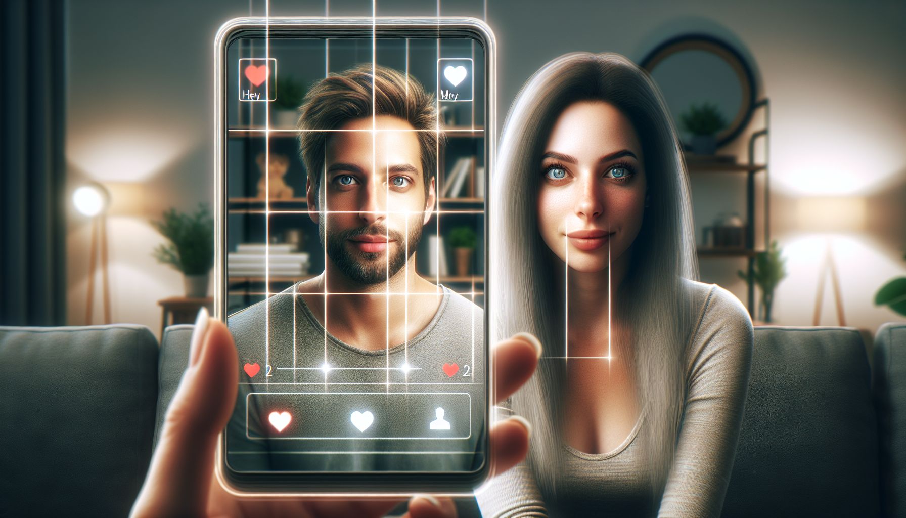 Zwei Personen die sich über eine Dating-App kennenlernen